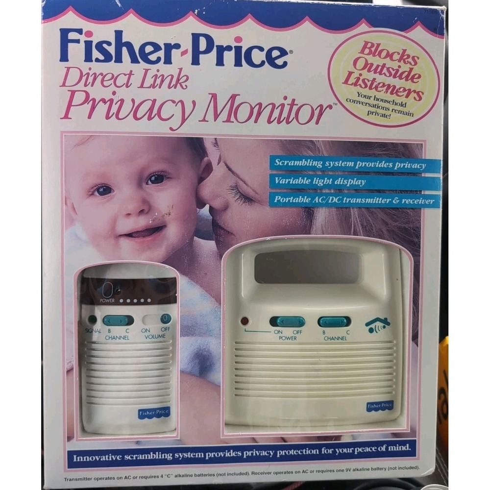 Fisher Price 1997 New Direct Link Privacy Baby Monitor Operate on AC/ Batteries